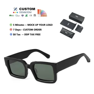 Sunglasses Provider Fashion Trend OEM UV400 Square Sunglasses High Quality Tortoise Luxury Acetate Sunglasses for Women and Men