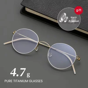 Super Light Retro Pure Titanium Round Luxury Eyewear Optical Eye Glasses Frame Spectacles Eyeglasses for Men and Women