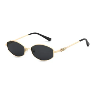 Superior Brand Eyewear Trendy Women Elegant Sunglasses Gafas De Sol Metal Oval UV400 Rhinestone Oval Sunglasses