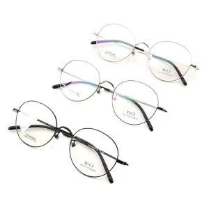 Supplier Retro Round Titanium Optical Eyeglass Frames