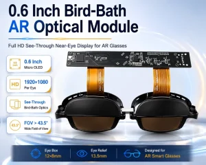 TDO SeeYA 0.6 Inch Micro OLED Bird Bath AR Optical Engine 1920×1080 See Through Near Eye Display Module For AR Glasses