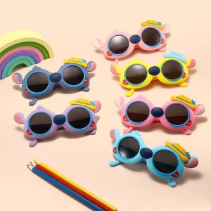 TPEE Kids Sunglasses Alien Interstellar Girl TAC Polarized UV400 Baby Cute Cartoon Character Green Sunglasses for Children