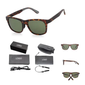 TR Frame Polarized Sunglasses with Glass Lenses and UV400 Protection