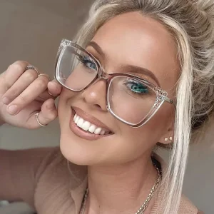 TR Optical Cat-Eye Eyeglasses Frame, Blue-Light Lens