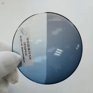 TR90 Blue Gradient Cut Sunglasses Tinted Nylon Photochromic Lenses Single Vision AR HMC Coating Yellow Vision Effect