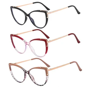 TR90 Cat-Eye Optical Eyeglass Frames for Women, Anti-Blue Light