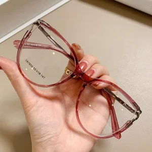 TR90 Cat Eye Optical Eyewear Spring Hinge Metal Temple Gradient Colors Diamond Detail for Computer Use