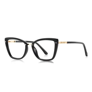 TR90 Cat Eye Optical Frames Spring Hinge Blue Light Blocking Prescription Eyeglasses
