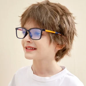 TR90 Children’s Eyeglass Frames with Spring Temples and Anti-Blue-Light Computer Lenses