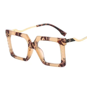 TR90 Eyeglasses Frames Spring Legs Metal Oversized Square Optical Frames