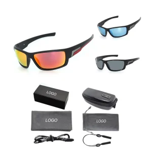 TR90 High Quality Polarized Sunglasses for Women Men Sports UV400 Polarized Custom Logo Blue Square Frame Glasses