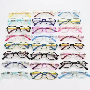 TR90 Kids Glasses Assorted Models and Colors Solid Pattern Children’s Frame with Classic AC Lens