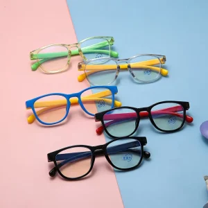 TR90 Kids’ Round Flexible Computer Glasses with Blue-Light Blocking Lenses