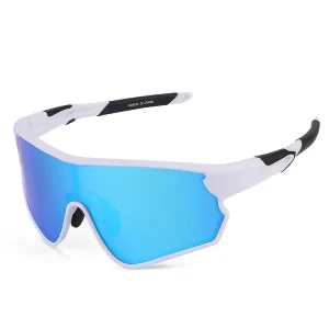TR90 Polarized One-Piece Lens Oversized Cycling Sunglasses UV400 Windproof Sports Eyewear for Men and Women