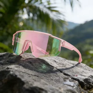 TR90 Polarized Sports Shield Sunglasses with Wrap Mirror Lens and Lightweight Frame
