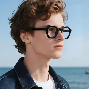 TR90 Polygonal Square Lightweight Eyeglass Frames for Men and Women