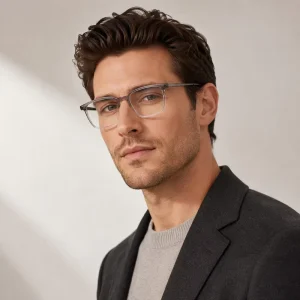 TR90 Rectangle Eyeglass Frames for Men Daily Wear Ultralight Titanium Temple Private Label for Bulk