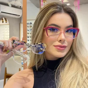TR90 Retro Cat-Eye Full-Frame Anti-Blue-Light Optical Glasses for Women and Men