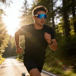 TR90 Rimless Sports Sunglasses with UV400 Protection, Lightweight Breathable Design