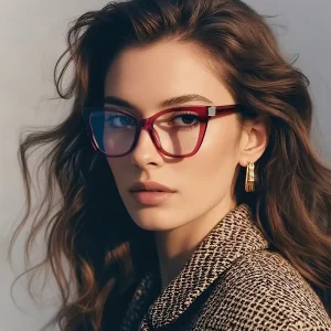 TR90 Round Cat-Eye Optical Reading Glasses, Women’s, Anti-Blue-Light