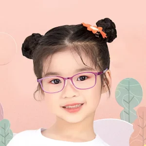 TR90 Silicone Kids’ Eyeglass Frames with Blue Light Blocking Lenses
