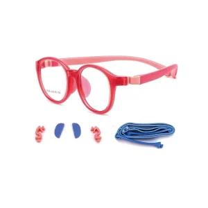 TR90 Silicone Sport Glasses for Kids Blue Frame Adjustable Strap Soft Nose Pad Model 9009 Pink Reading Eyewear