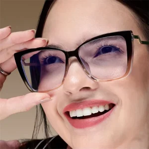 TR90 Square Cat-Eye Optical Frames for Women Anti-Blue-Light Myopia Prescription Glasses