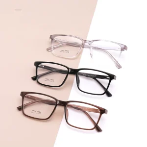 TR90 Square Eyeglasses with Solid Pattern, PC Lenses, Outdoor Protection, Foldable, Unisex