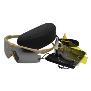 Tactical Ballistic PC Eye Shield Sunglasses with UV400 Protection, Lightweight Semi-Rimless Frame