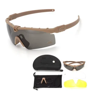 Tactical Glasses CS Explosion proof Impact resistant Goggles Polarized Lenses Three piece Set Smith