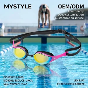 Teenagers’ Swimming Goggles Anti-Fog UV Protection Leak-Proof Silicone for Training and Racing