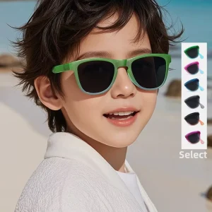 Tendencia Colorful Flexible Kids Light TR90 Square Polarized Foldable Boys Girls Sunglasses