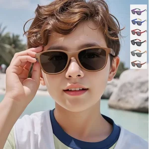 Tendencia Fashion Gifts Flexible Light TR90 Square Polarized Foldable Kids Sunglasses
