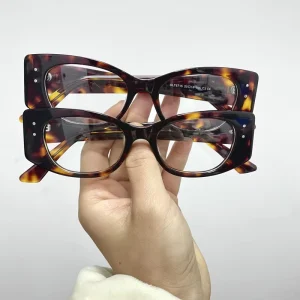 Thick Acetate Optical Eyeglass Frames for Women with Transparent Lenses