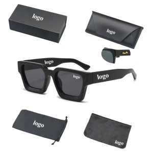 Thick Black Men’s OEM UV400 Square Sunglasses Manufacturer Custom