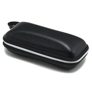 Thick EVA PU Leather Lychee Pattern Zippered Eyeglasses Case