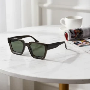 Thick-Frame Retro UV400 Polarized Acetate Sunglasses for Men and Women