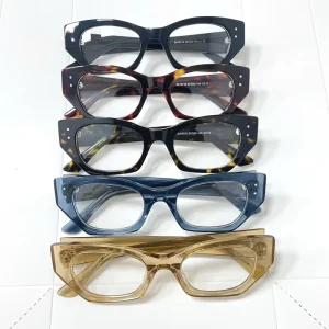 Thick Round Full-Rim Optical Frames for Women, White, Anti-Blue Light Reading Glasses