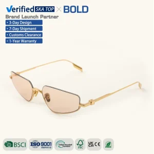 Thin Metal Triangle Cat-Eye Sunglasses with TR18 UV400 Lenses, Pastel Gradient and Lightweight Design for Women
