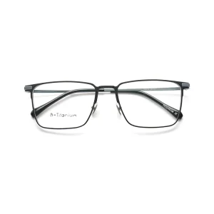 Titanium Aluminum Square Eyeglass Frames with Elastic Temples