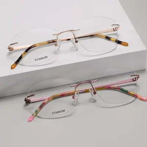 Titanium Frameless Optical Eyeglass Frames with Rimless Lenses