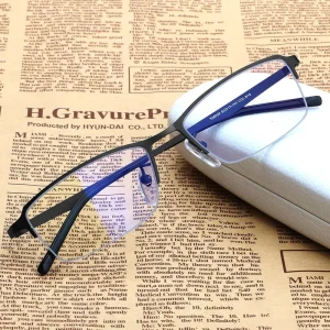 Titanium Half-Rim Eyeglass Frames for Men