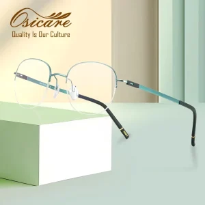 Titanium Optical Eyeglass Frames with Gold Finish for Men