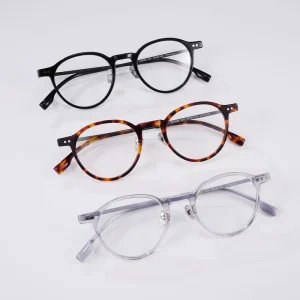 Titanium Oval Myopia Eyeglasses Frames Women Men Acetate
