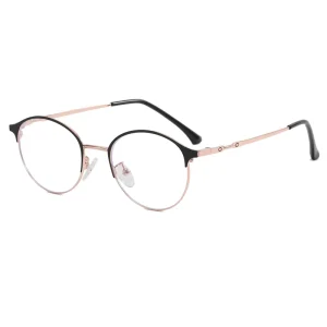 Titanium Rectangle Half-Frame Anti-Blue-Light Eyeglass Frames XH 101929