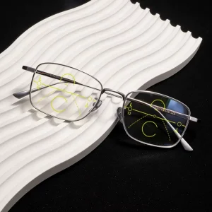 Titanium Rectangle Prescription Optical Eyeglass Frame for Men