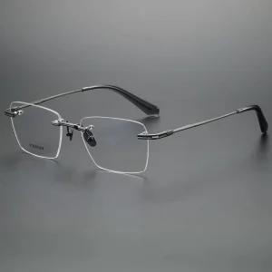 Titanium Rimless Frames Spectacles Optical Eyeglasses for Men and Women CS80957