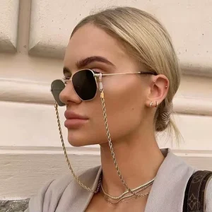 Titanium Steel Stainless Eyeglass Chain Non-Slip Mask Lanyard Crystal Eyeglass Jewelry