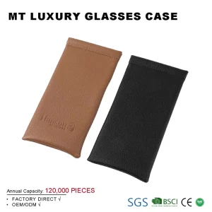 Top-Spring PU Leather Sunglasses Pouch Multifunction Eyeglass Case with Printed Logo