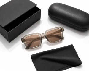 Tortoise Shell Square Polarized UV400 Oversized Unisex Sunglasses